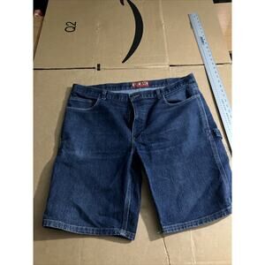Big Mac Workwear Jeans Shorts Men's 40w Dark Wash Blue Denim High Rise Carpenter